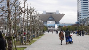 東京ビックサイトでは、この日、アニメ関係のイベントが行われていたらしく、多くの人がいました。