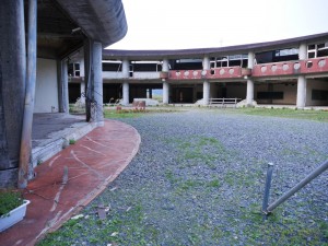 大川小学校の中庭。
